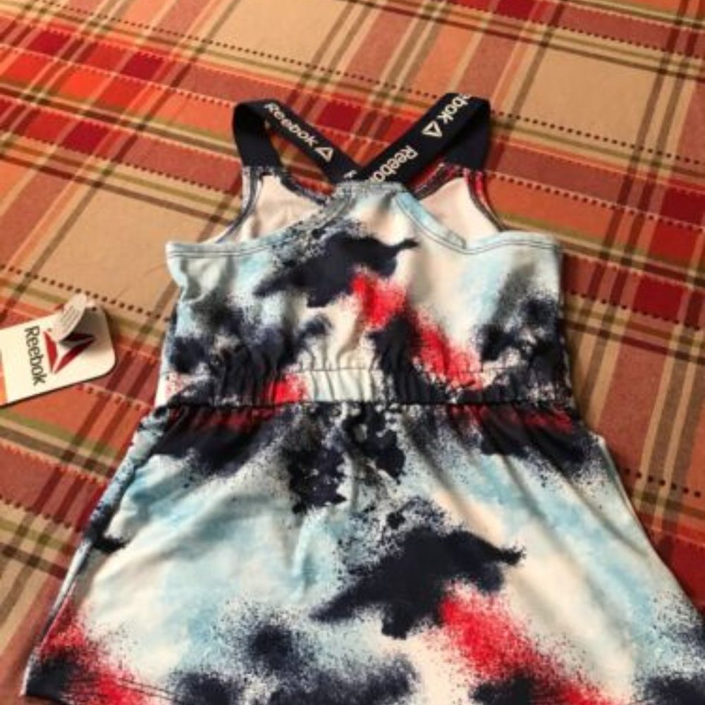 Reebok Girls Blue/Red/ Light Blue Racerback Dress Size 2 Toddler New with Tags - Picture 3 of 3